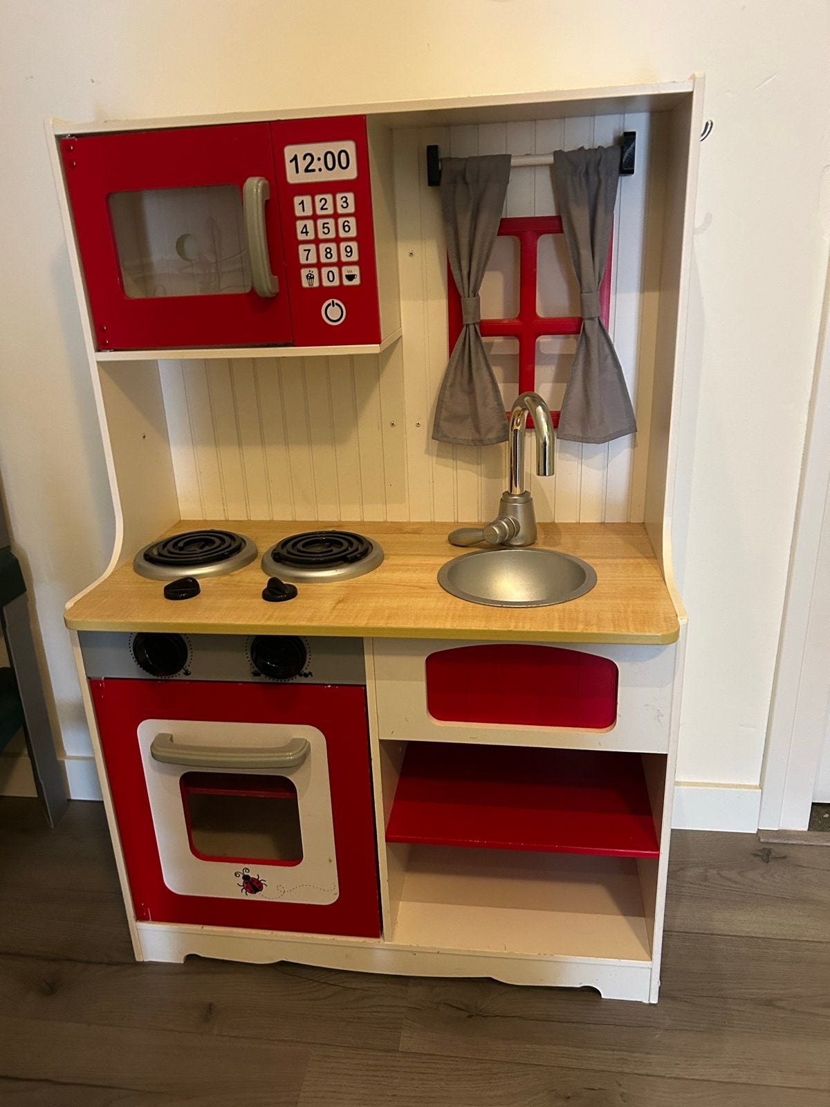 Houten Speelkeuken met Oven en Magnetron, Ophalen, Gebruikt, Hout, Speelkeuken