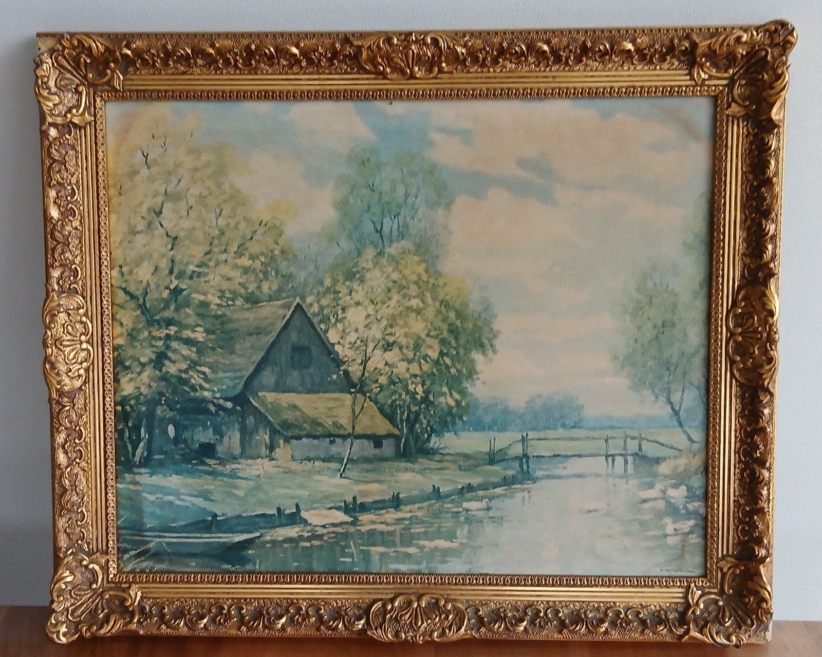 Oud schilderij-prent Krüger, Antiek en Kunst, Ophalen of Verzenden