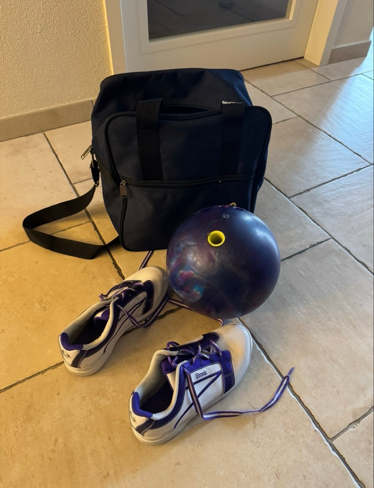 Bowling set: schoenen (maat 38), bal (10 lbs) en tas, Ophalen of Verzenden, Gebruikt