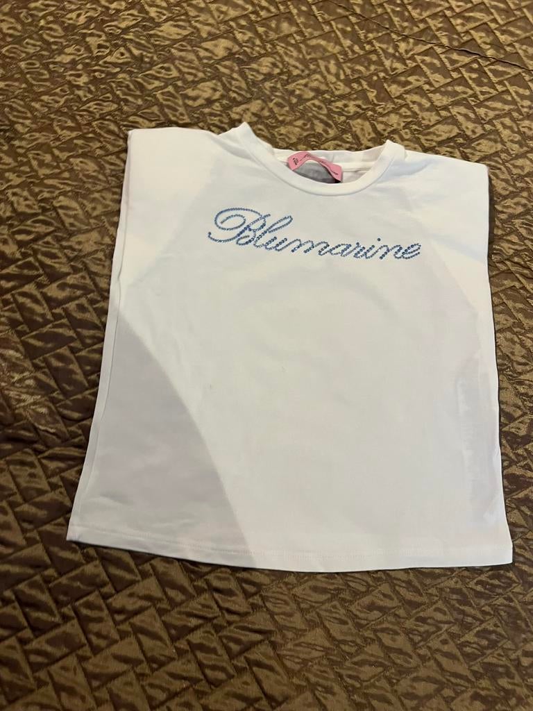 BLUMARINE shirt met strass 104 origineel zgan, Meisje, Ophalen of Verzenden, Zo goed als nieuw, Shirt of Longsleeve