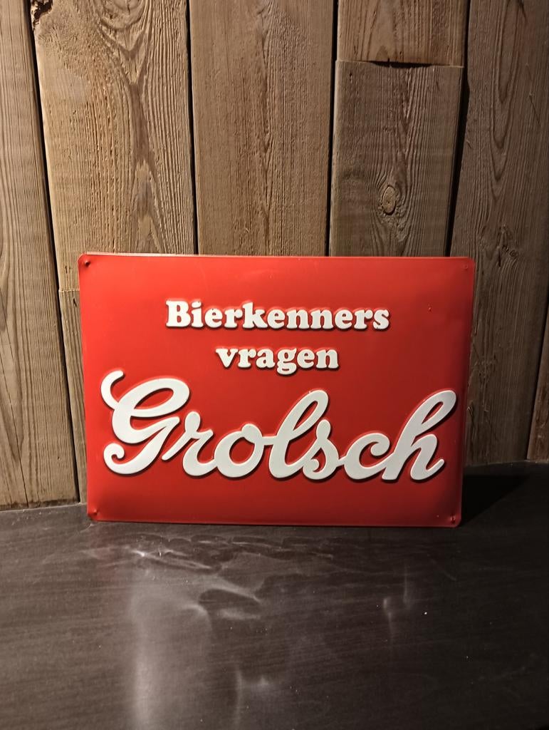 Reclame bord van Grolsch, Ophalen, Zo goed als nieuw, Reclamebord