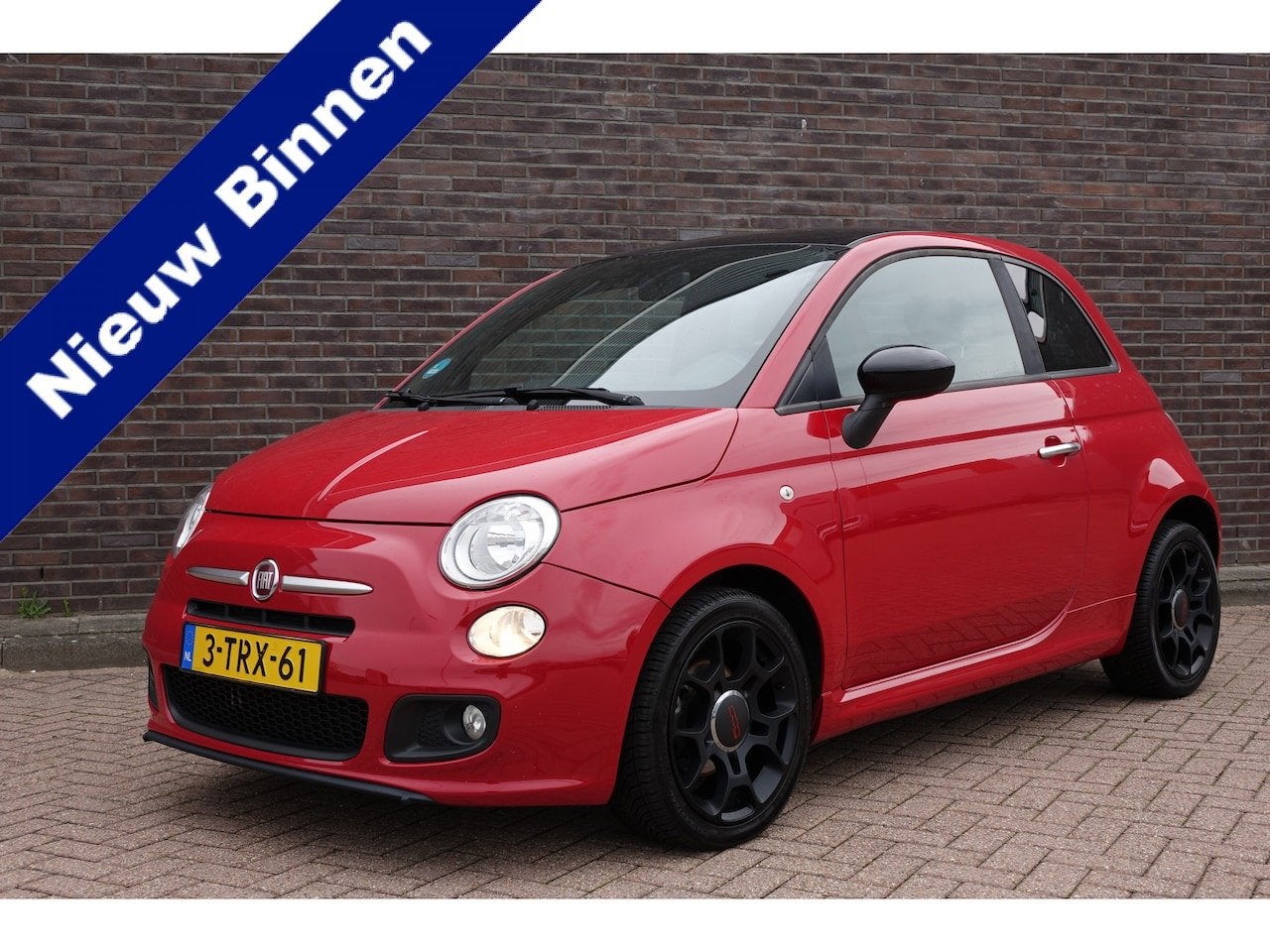 Fiat 500 0.9 TwinAir 500S Sport. airco, rood, zwarte velgen, Auto's, Voorwielaandrijving, Euro 5, 86 pk, Gebruikt