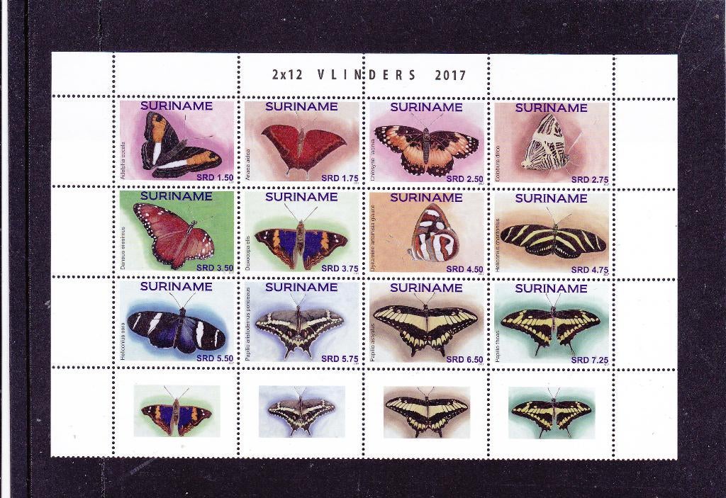 Suriname 2277/88 Vlinders 2017 (291), Verzenden, Postfris
