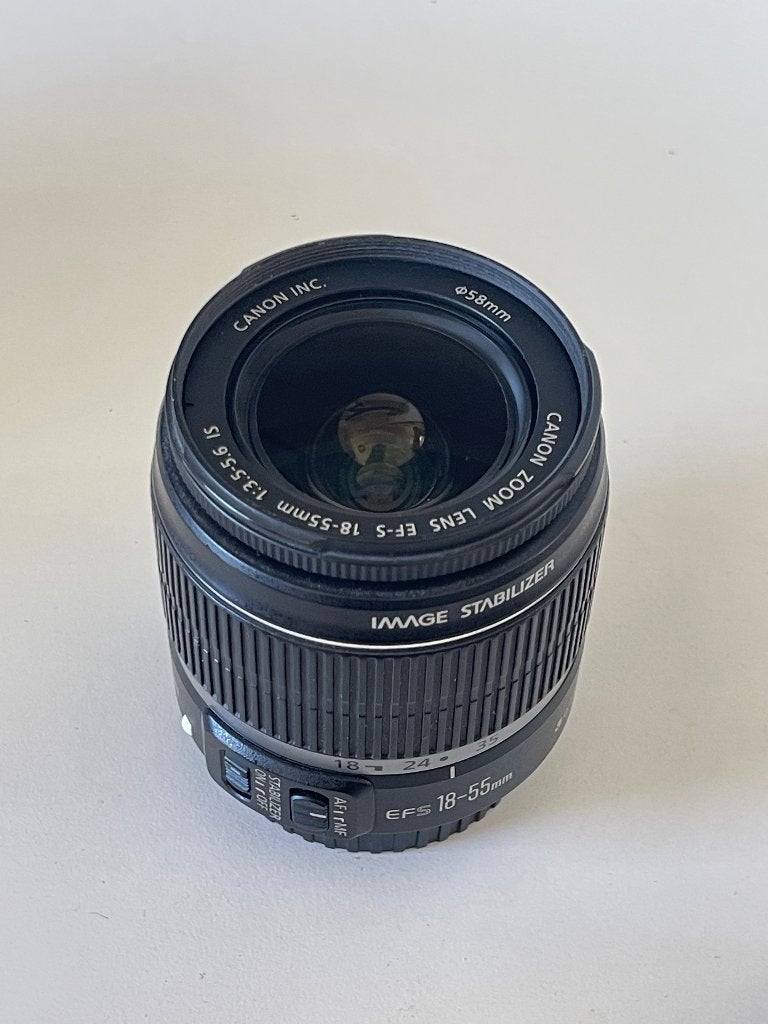 Canon EF-S 18-55mm f/3.5-5.6 IS + UV-filter, Audio, Tv en Foto, Fotografie | Lenzen en Objectieven, Gebruikt, Canon, Handmatige focus