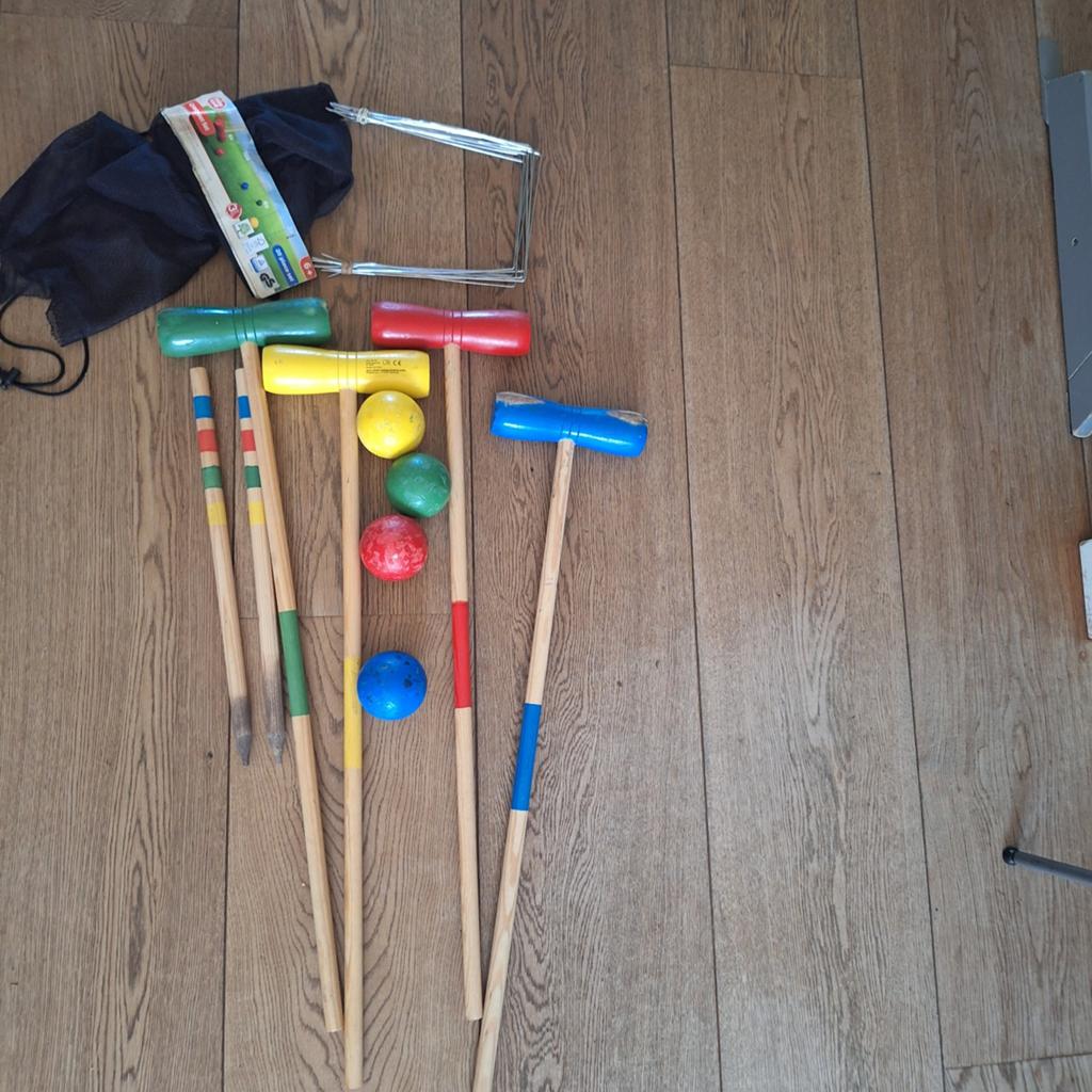 Croquet set / Knotsgolf /Knotshockey, Kinderen en Baby's, Speelgoed | Buiten | Los speelgoed, Ophalen of Verzenden, Gebruikt