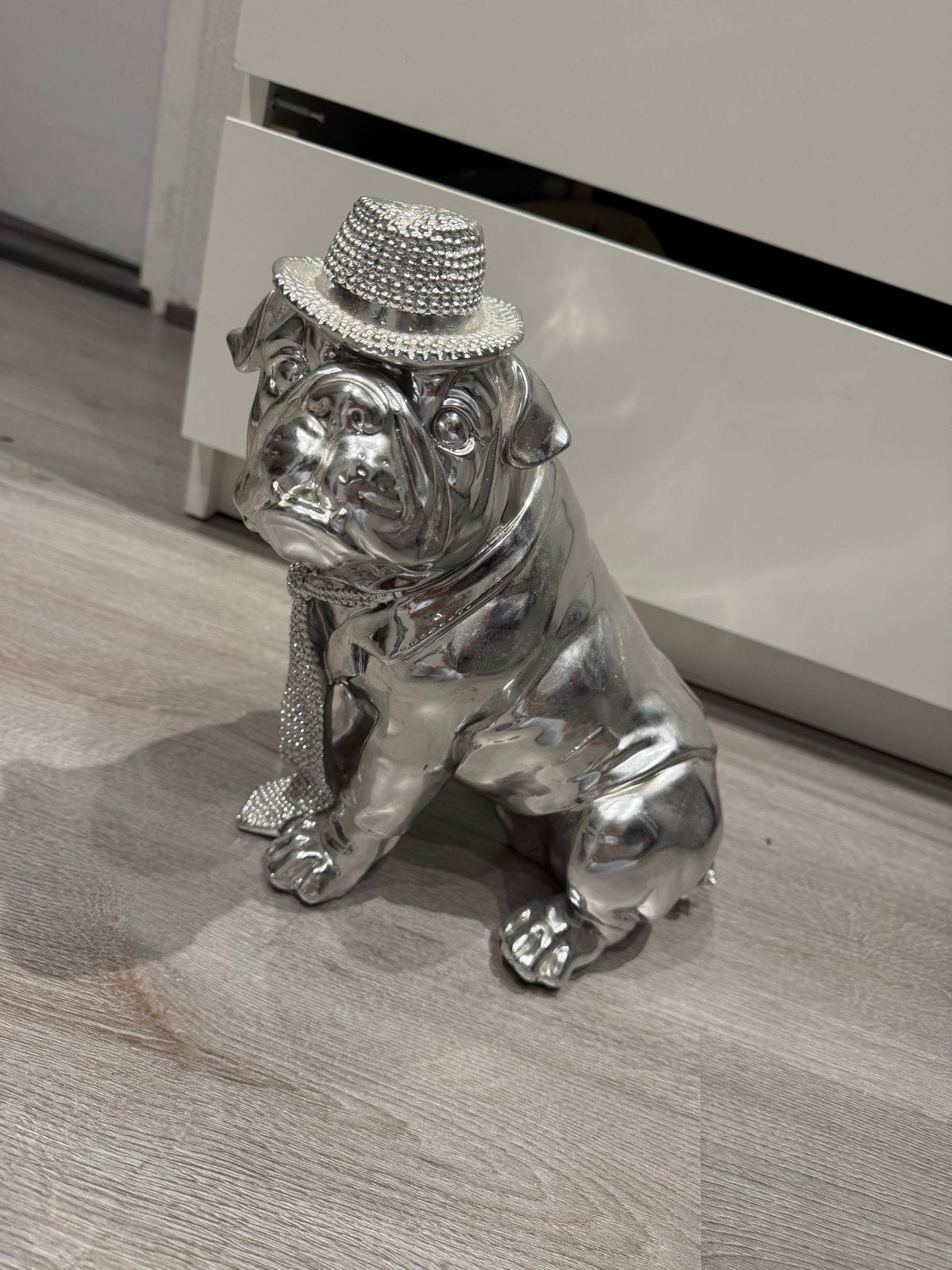 Richmond Decoratie Hond Zilver met Hoedje, Ophalen, Gebruikt, Overige materialen, Modern
