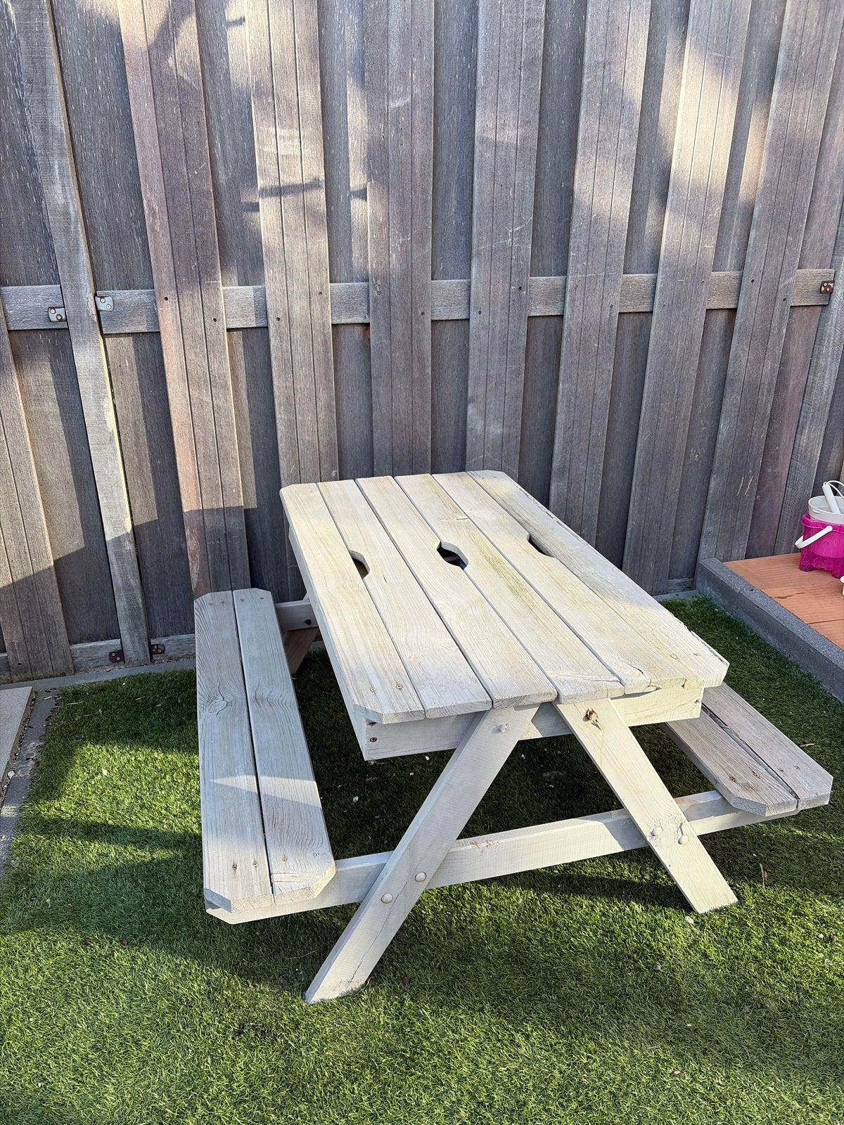 Houten picknicktafel voor kinderen - Gebruikt, Tuin en Terras, Gebruikt, Rechthoekig, Hout, Ophalen
