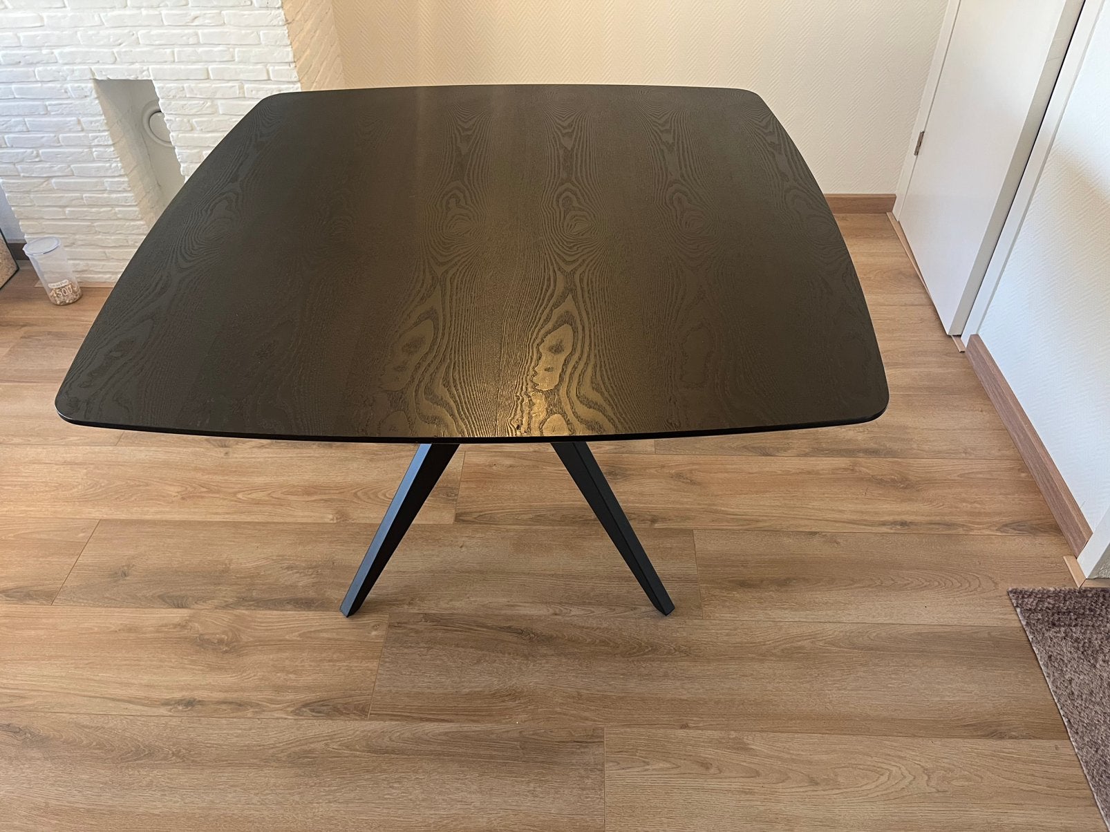 Eettafel vierkant zwart, Huis en Inrichting, Ophalen, Gebruikt, Vierkant, Vier personen