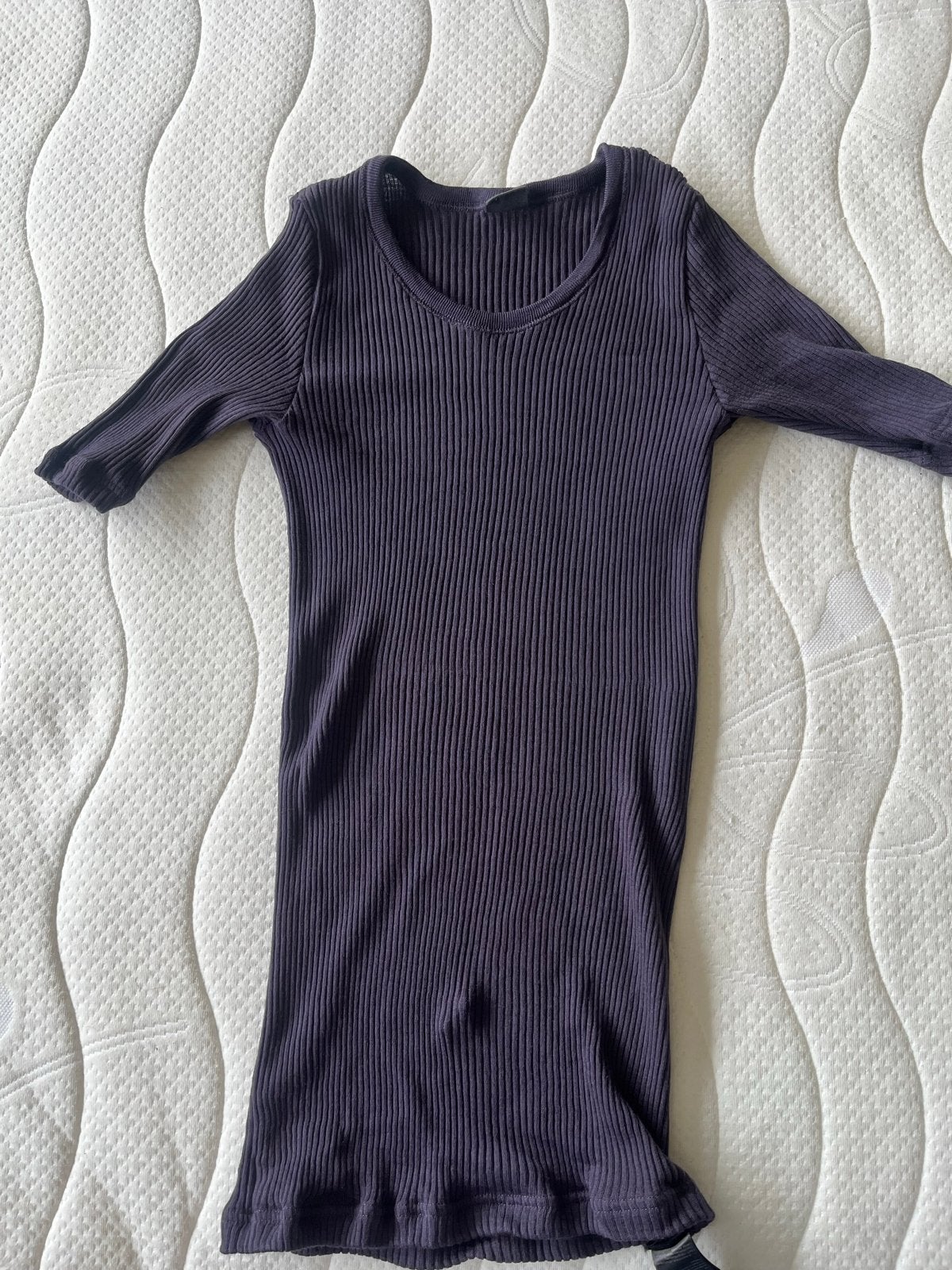 Dilling Merinowol shirt - aubergine - maat 36, Kleding | Dames, Paars, Ophalen of Verzenden, Zo goed als nieuw, Korte mouw