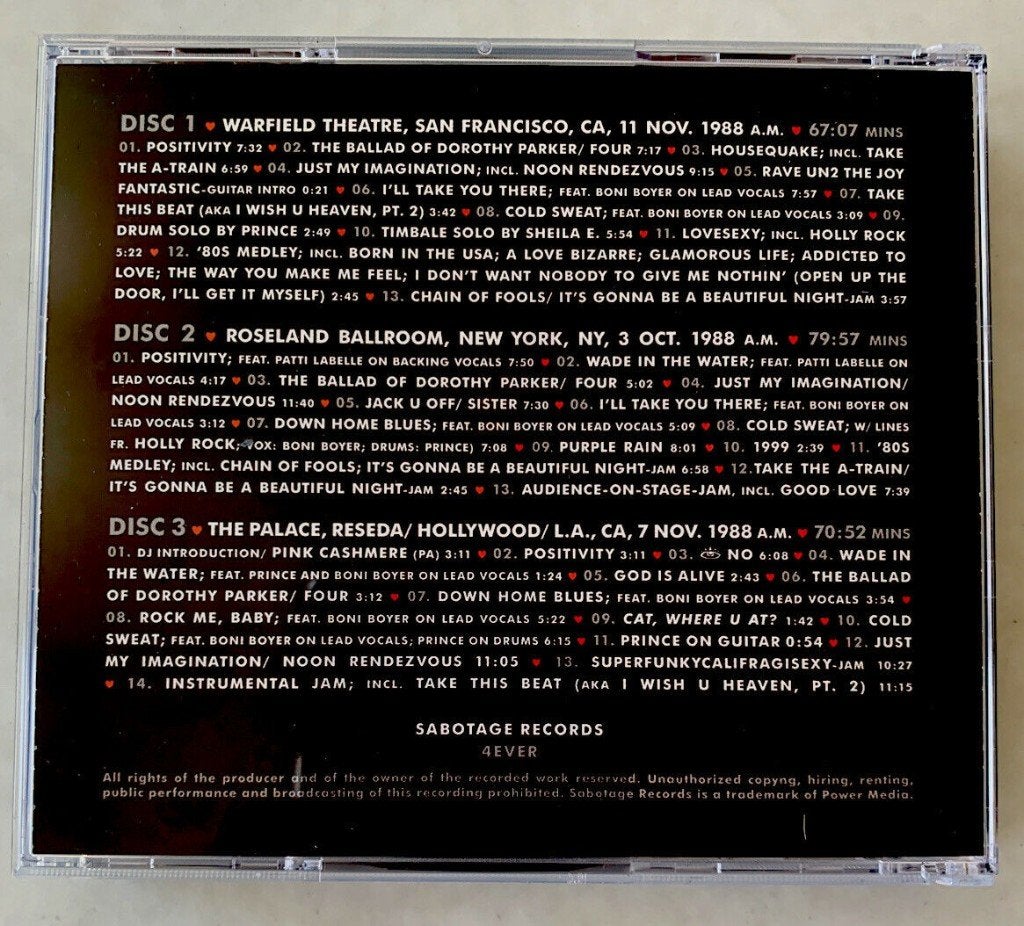 Prince - The Lovesexy Aftershows USA 3CD, Import, Live-album, Nieuw in verpakking, Verzenden