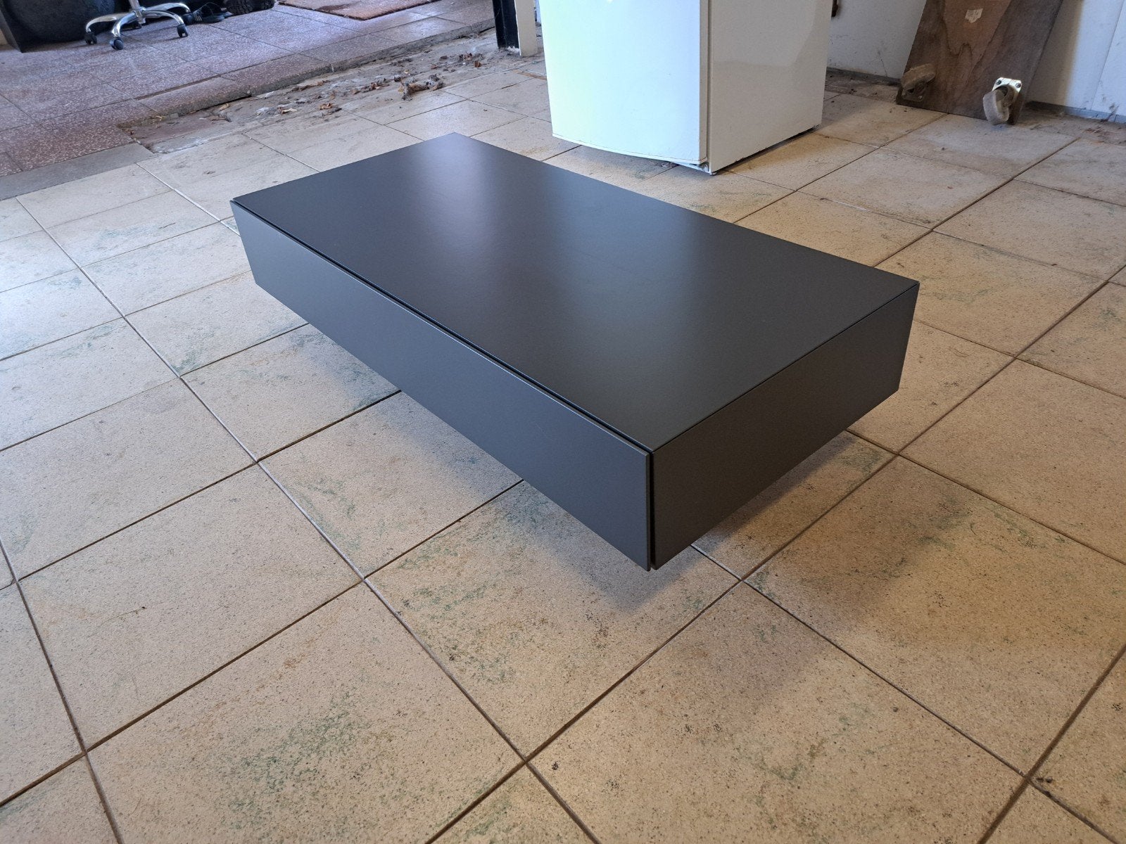 Antraciet TV meubel met klep, Huis en Inrichting, Kasten | Televisiemeubels, Ophalen, Overige materialen, Gebruikt, 100 tot 150 cm