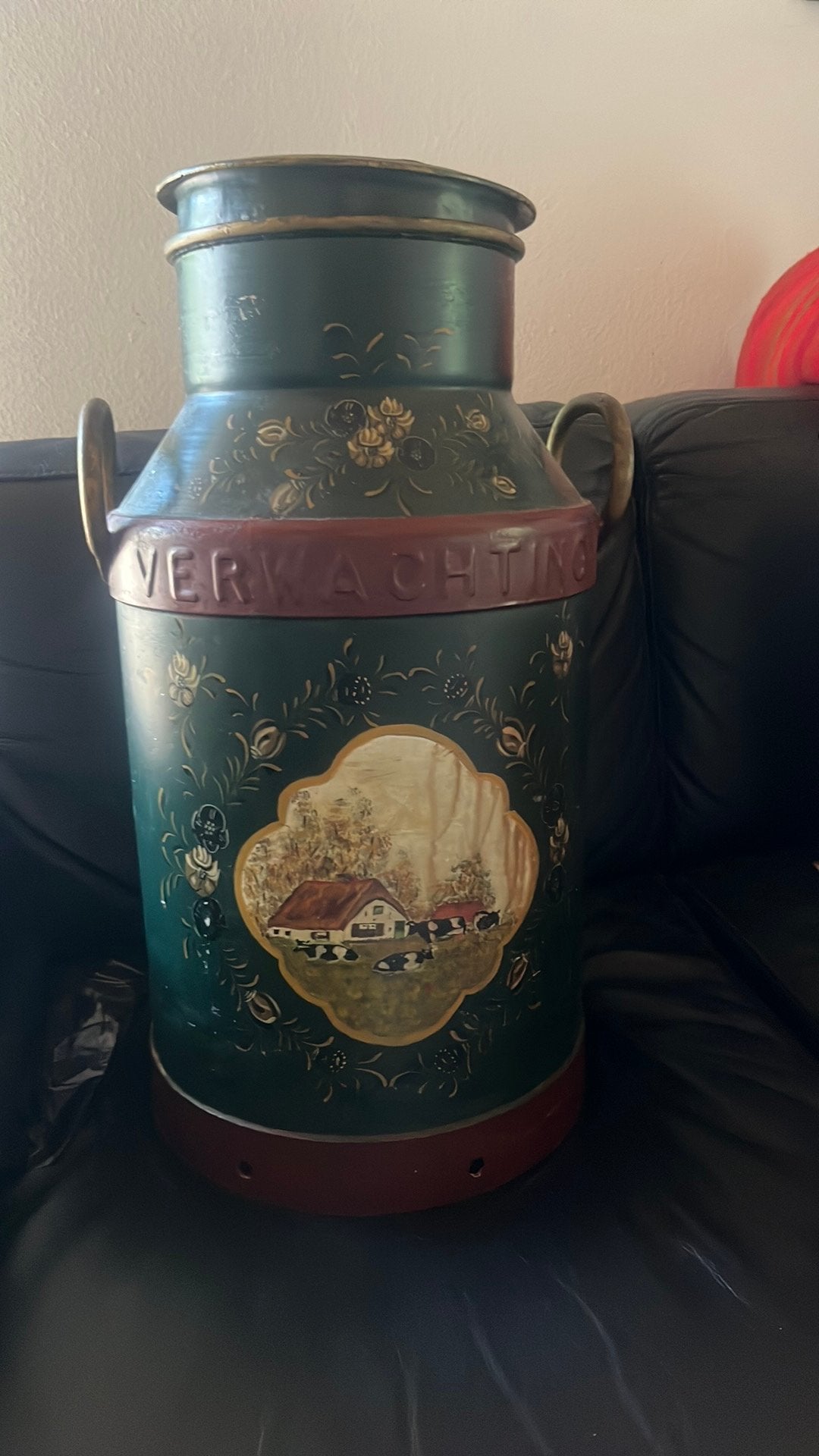 Decoratieve melkbus met landschap en koeien, Ophalen of Verzenden