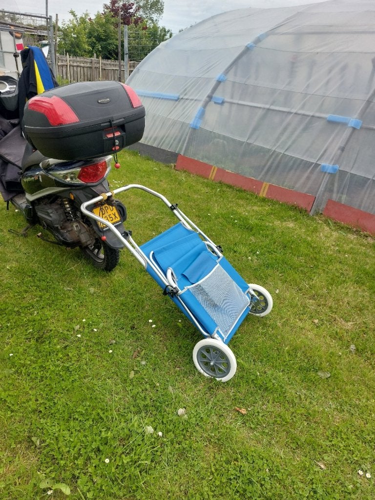 Strandstoel met zonnescherm, Tuin en Terras, Ophalen, Knikarmscherm, Minder dan 150 cm, Minder dan 250 cm