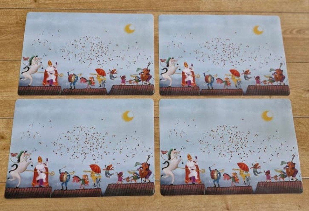 Vier Placemats Sinterklaas, Diversen, Sinterklaas, Ophalen of Verzenden