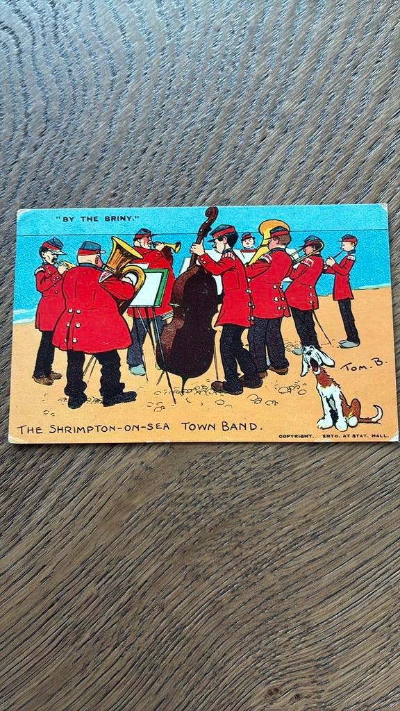 Humor. Getekend. De Shrimpton-on-sea Town Band., Ophalen of Verzenden, Voor 1920, Gelopen, Overige thema's