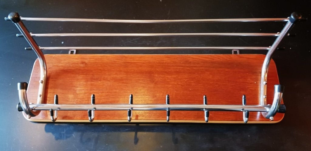 Prachtige Vintage Wandkapstok met Hoedenrek / Jaren 60, Huis en Inrichting, Woonaccessoires | Kapstokken, Wandkapstok, Gebruikt