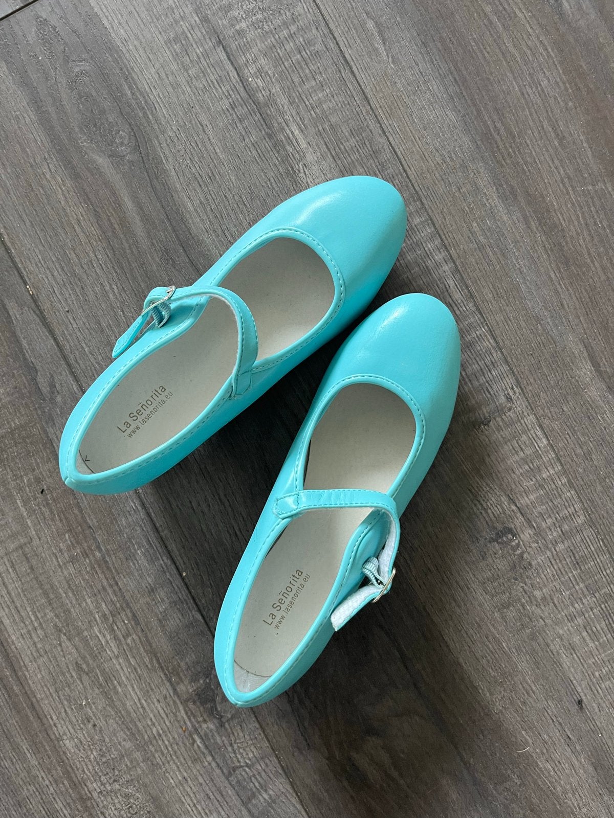La Señorita Ballerina's/Pumps Maat 36 - Turquoise, Ophalen of Verzenden, Gedragen, Overige kleuren, Ballerina's