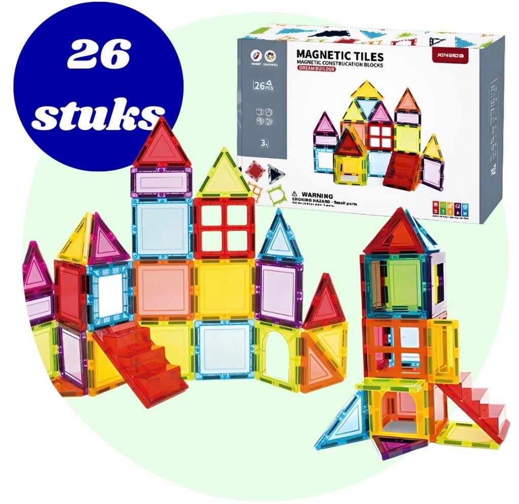 Magnetische Tegels Bouwset - 26 Stuks, Verzenden, Nieuw, Overige merken