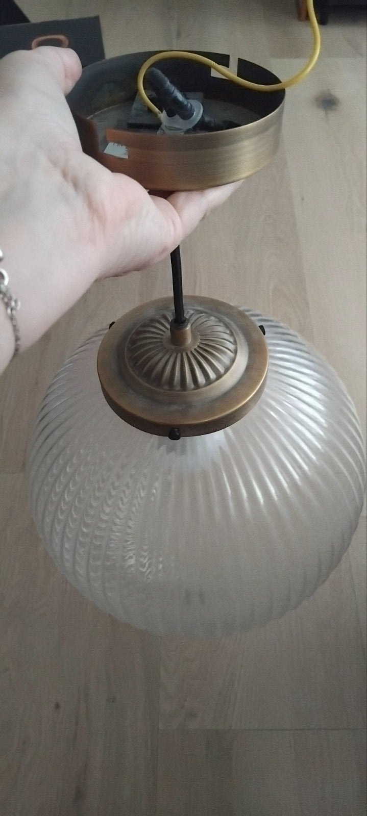 Mooie hanglamp, Huis en Inrichting, Ophalen, Zo goed als nieuw, Glas