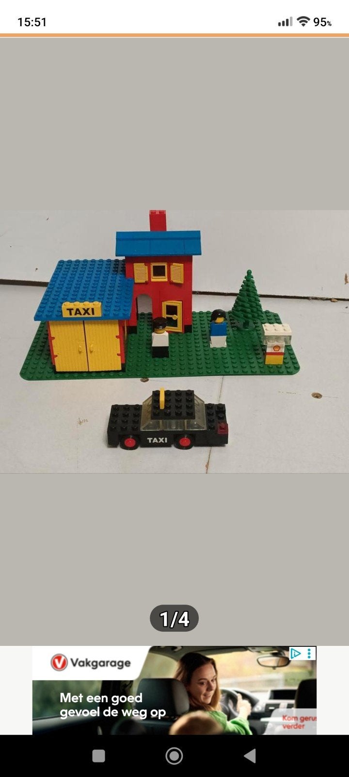 Lego 368 Taxi Garage - Vintage Complete Set, Kinderen en Baby's, Speelgoed | Duplo en Lego, Gebruikt, Overige thema's, Lego, Ophalen of Verzenden