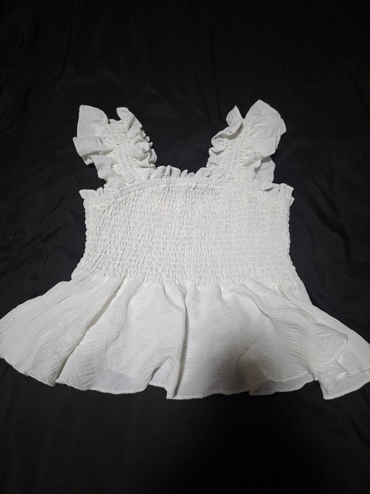 Witte Peplum Top Maat XS, Wit, Ophalen of Verzenden, Zo goed als nieuw, Zonder mouw