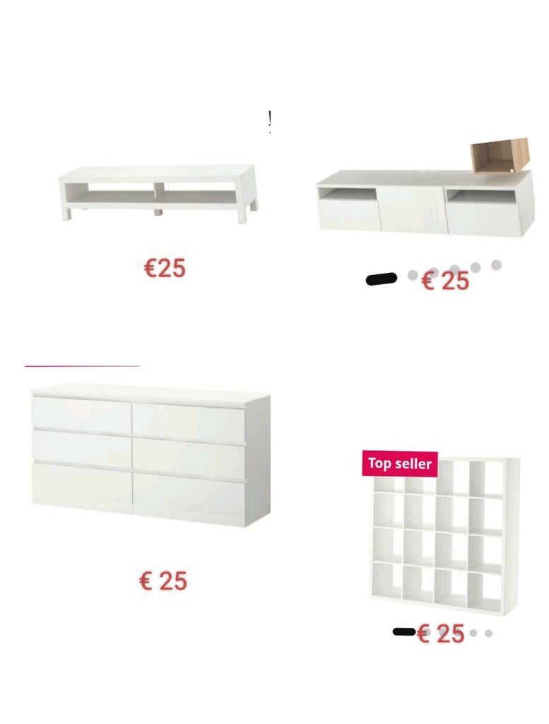 Wandkast Ikea wit Kallax, Ophalen, 100 tot 150 cm, Minder dan 150 cm, 25 tot 50 cm