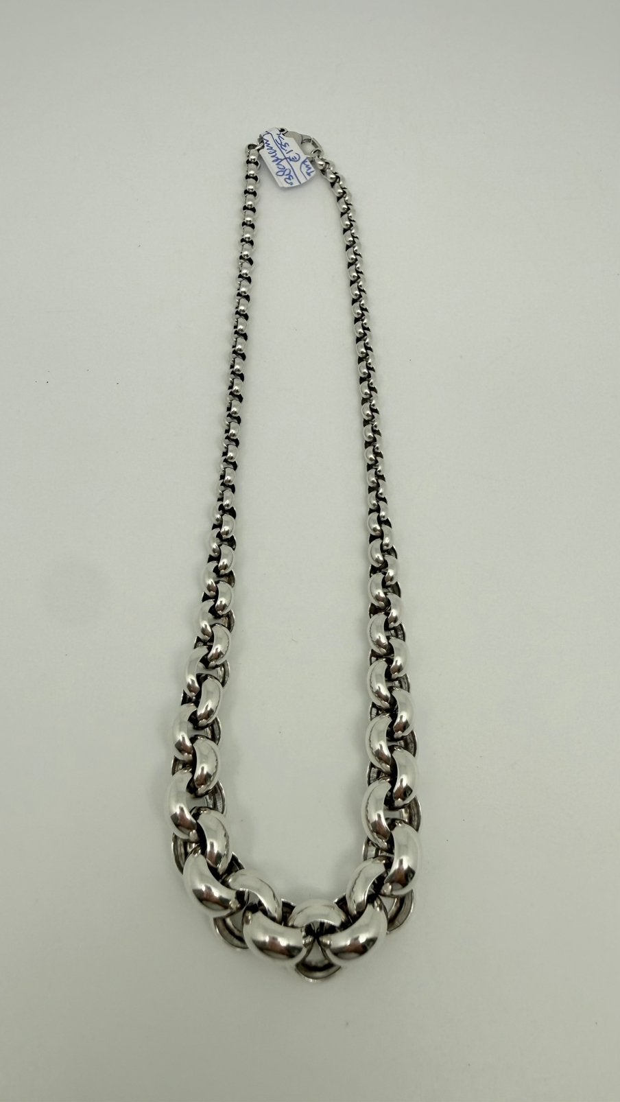 Prachtige gave zilveren jasseron ketting. Lengte: 42,5 cm., Verzenden, Zo goed als nieuw, Zilver
