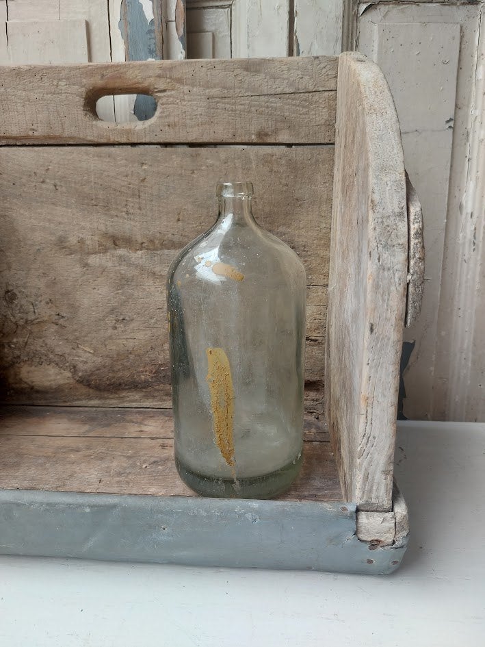Oude Glazen Gistfles  - Vintage Demi-john Brocante, Ophalen of Verzenden