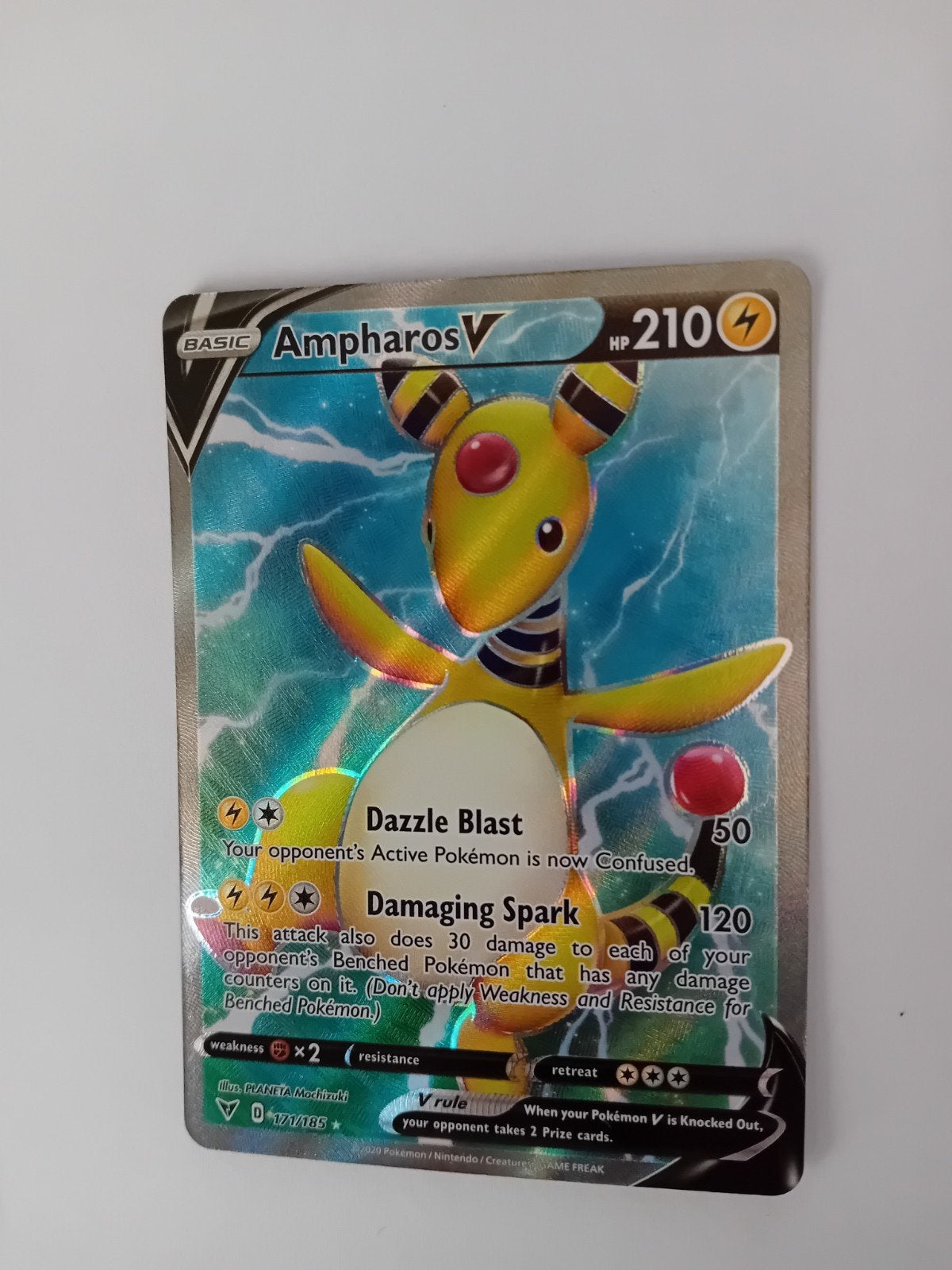 Pokemonkaart Ampharos V 171/185 Vivid Voltage, Ophalen of Verzenden, Nieuw, Losse kaart, Foil