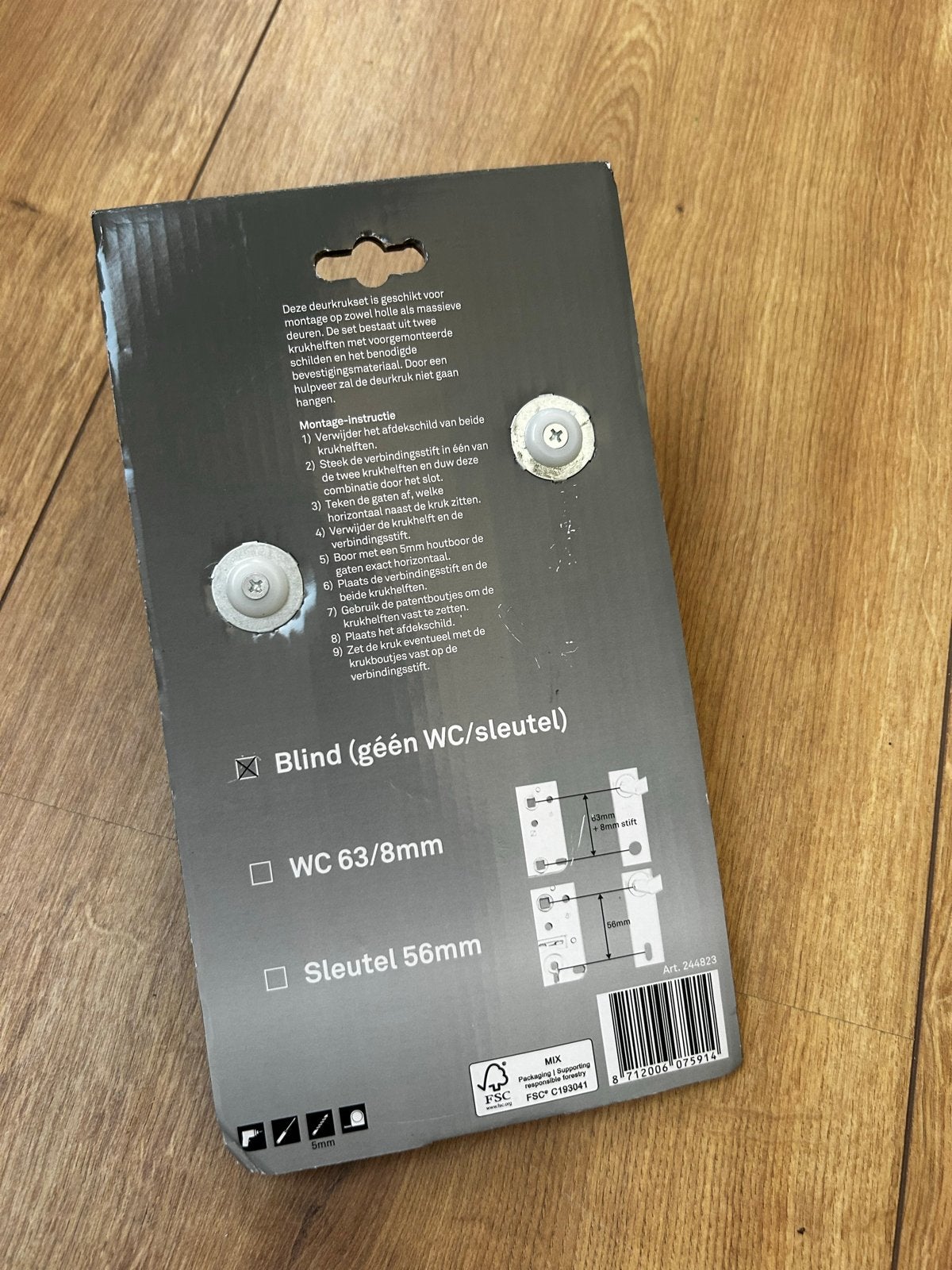 Nieuwe RVS Deurkrukset Zwart - Blind (geen WC/sleutel), Ophalen of Verzenden, Nieuw, Rvs, Klink of Kruk