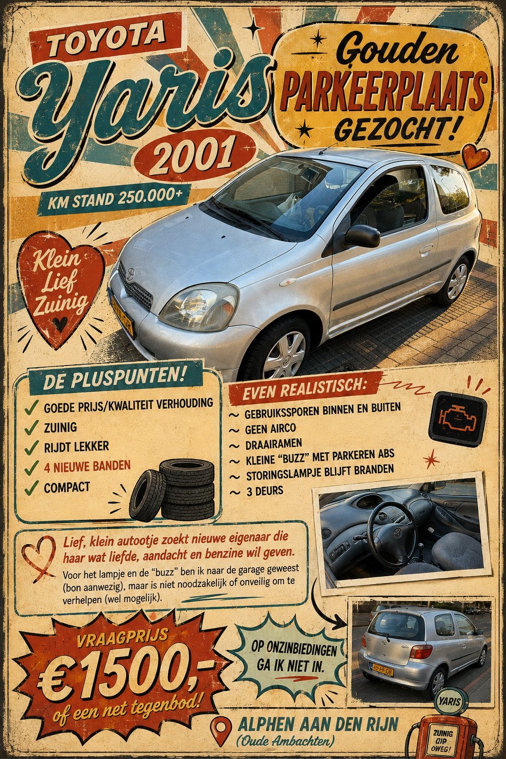 Toyota Yaris 1.3 16V 3DR Linea Luna 2001 Grijs, Auto's, Toyota, Voorwielaandrijving, 1299 cc, 31 €/maand, 4 cilinders