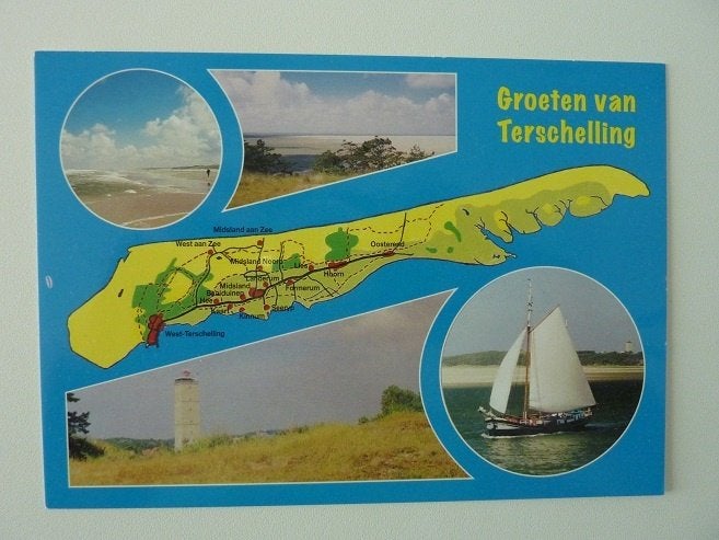 TERSCHELLING plattegrond + vuurtoren Sneek Elst Gorinchem, Ophalen, 1980 tot heden, Ongelopen, Waddeneilanden