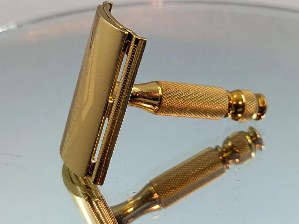 Gillette GOLD Travel Tech Vintage Safety Razor 1950, Ophalen of Verzenden, Gebruikt