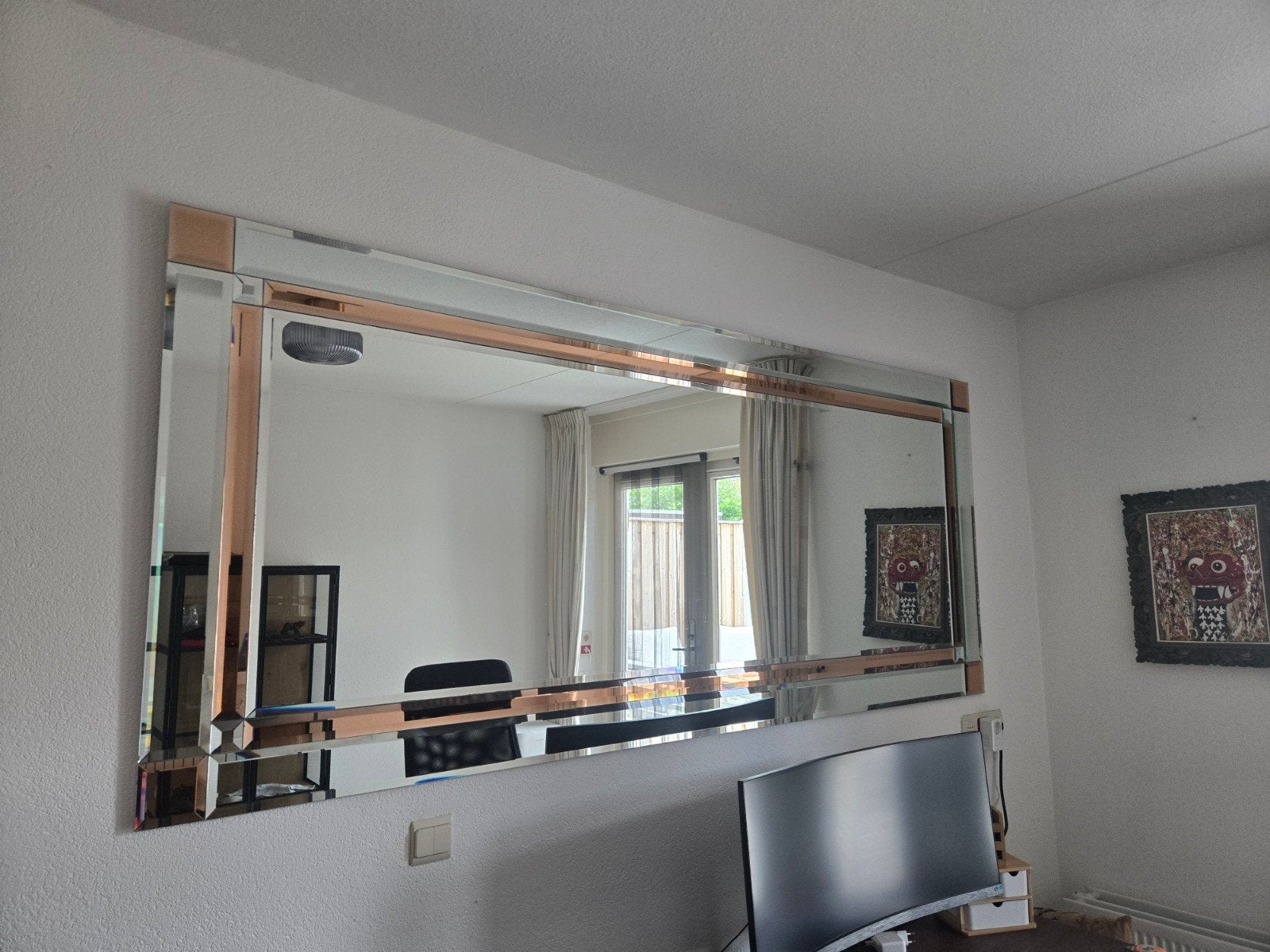 Spiegel 100 bij 235 cm, Huis en Inrichting, Woonaccessoires | Spiegels, Ophalen, Gebruikt, Rechthoekig, 200 cm of meer