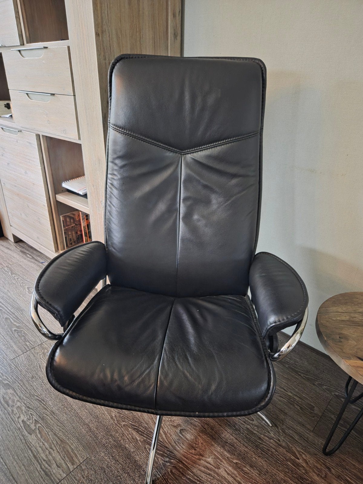 Stressless Stoel Zwart Leer, Ophalen, Gebruikt, Zwart, Modern, Comfort
