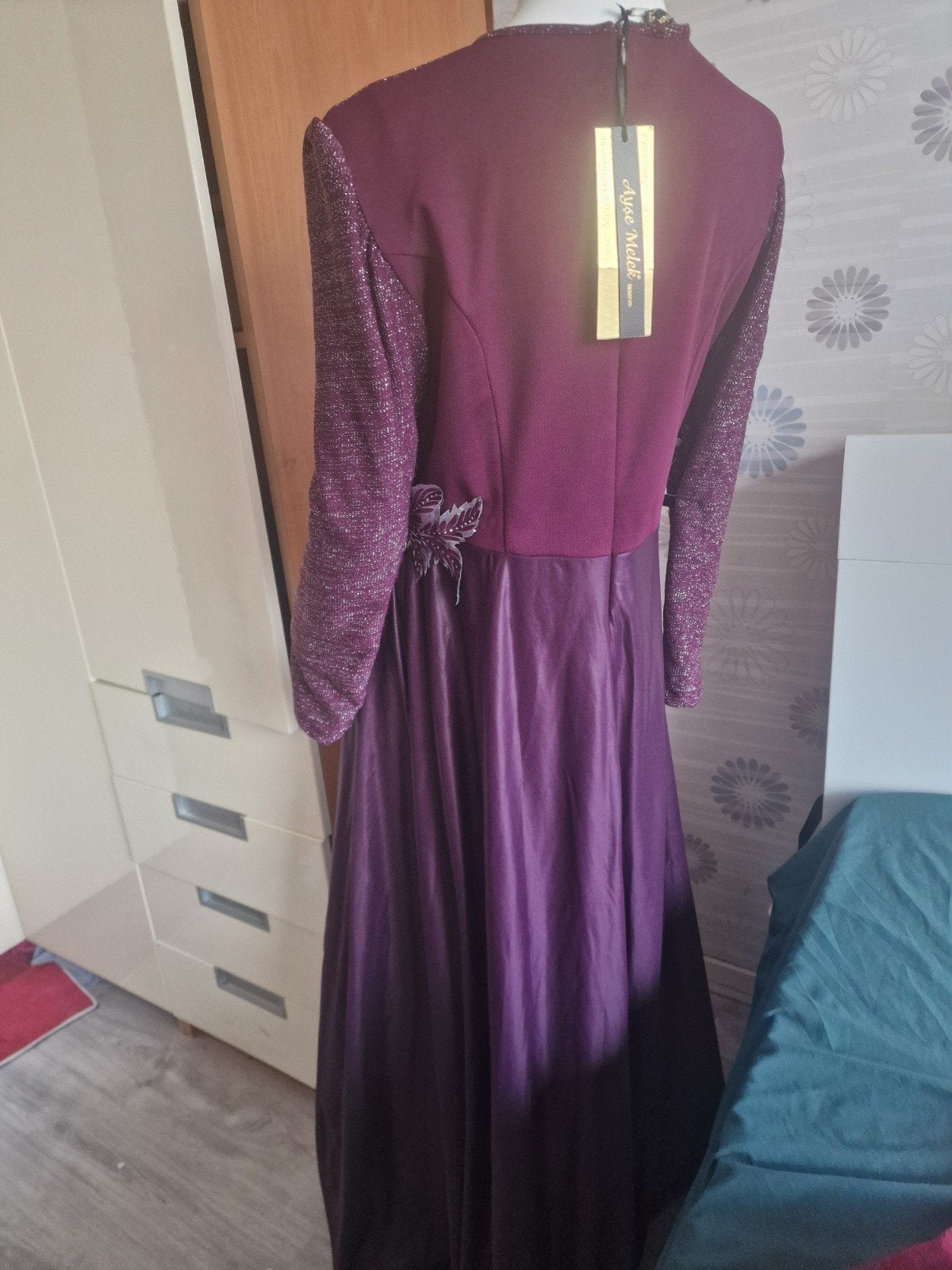 Nieuwe feestjurk uit Turkije, Kleding | Dames, Gelegenheidskleding, Maat 38/40 (M), Galajurk, Paars, Nieuw
