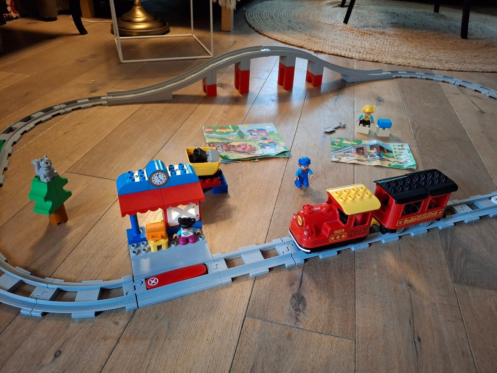 Lego Duplo Treinset met brug en station, Gebruikt, Ophalen of Verzenden, Compleet, Duplo
