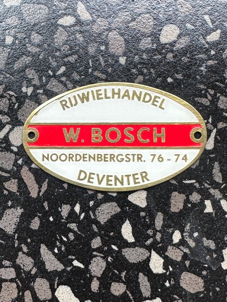 Spatbordplaatje W. Bosch Deventer rijwiel spatbord plaatje., Overige merken, Gebruikt, Overige typen, Ophalen of Verzenden