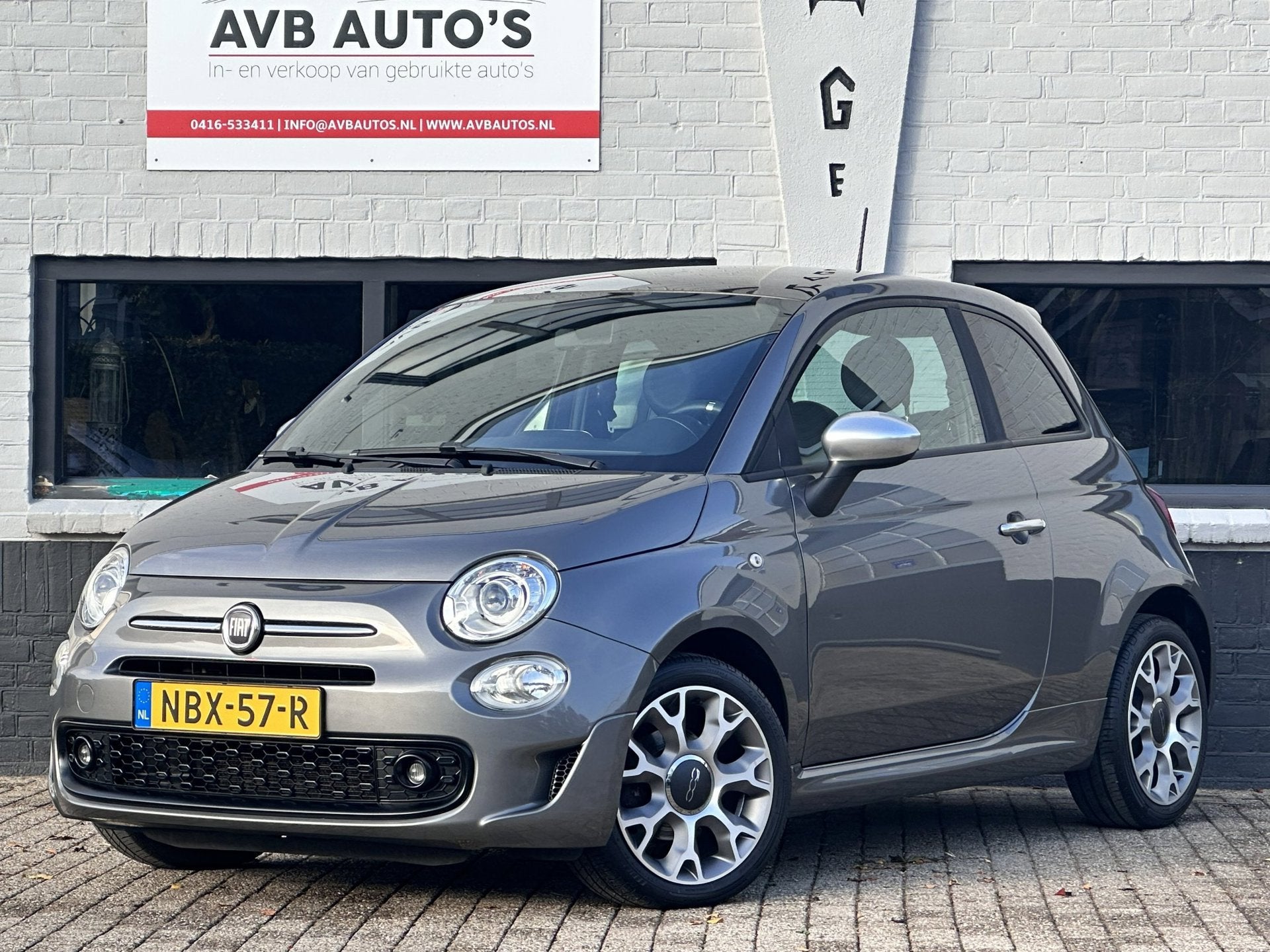 Fiat 500 1.2 Rockstar Carplay Clima Cruise Pano Xenon Leder, Auto's, Voorwielaandrijving, Gebruikt, 4 cilinders, 4 stoelen