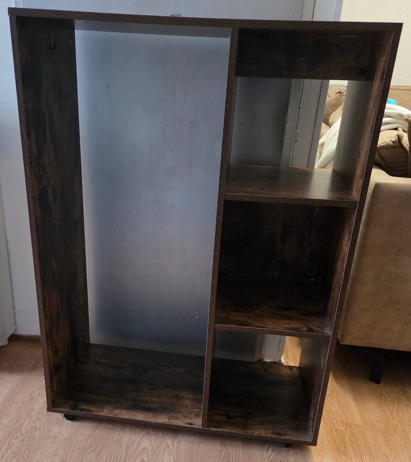 Compacte Garderobekast met Planken - Donkerbruin, Huis en Inrichting, Ophalen, 50 tot 100 cm, Zo goed als nieuw, 25 tot 50 cm