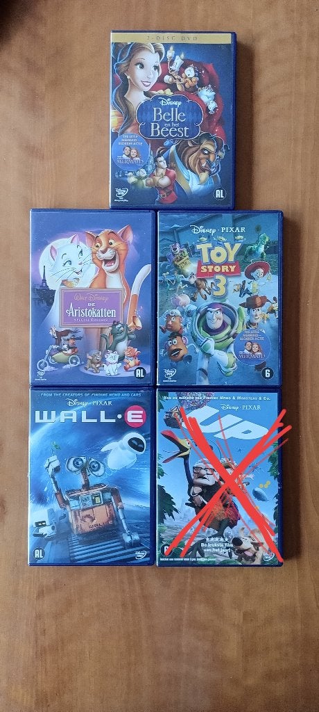 4 DVD's van Disney, Tekenfilm, Nederlands, Bonusmateriaal, Ophalen of Verzenden