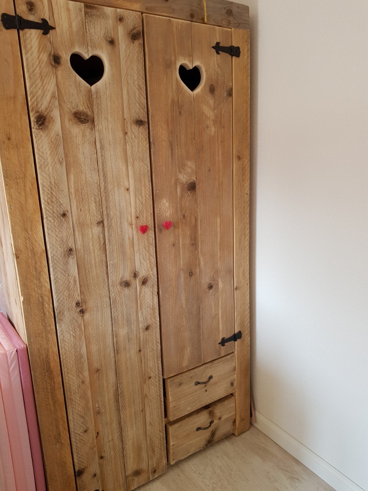 Kinder kledingkast steigerhout, Huis en Inrichting, Kasten | Kledingkasten, Ophalen, Nieuw, 50 tot 100 cm, 150 tot 200 cm