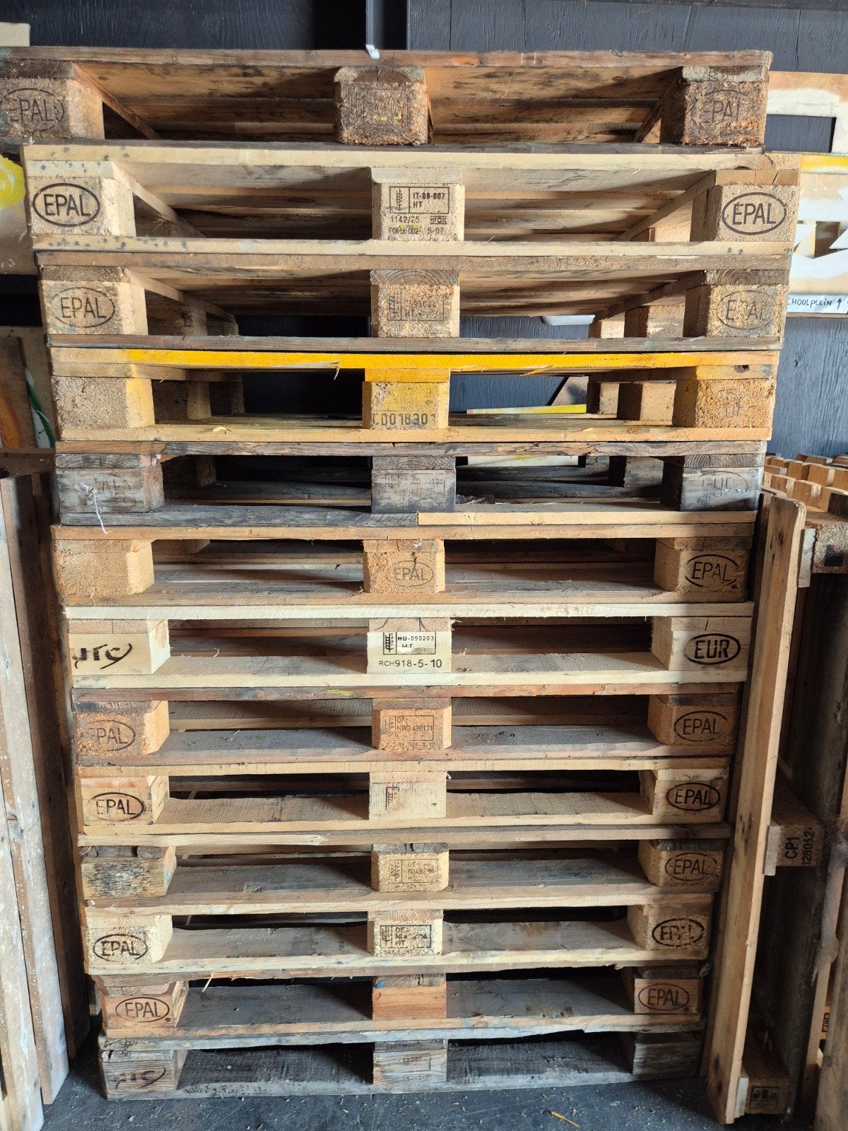 13 stuks EPAL Europallets - Gebruikt, Doe-het-zelf en Verbouw, Palletwagens en Pompwagens, Ophalen, Gebruikt