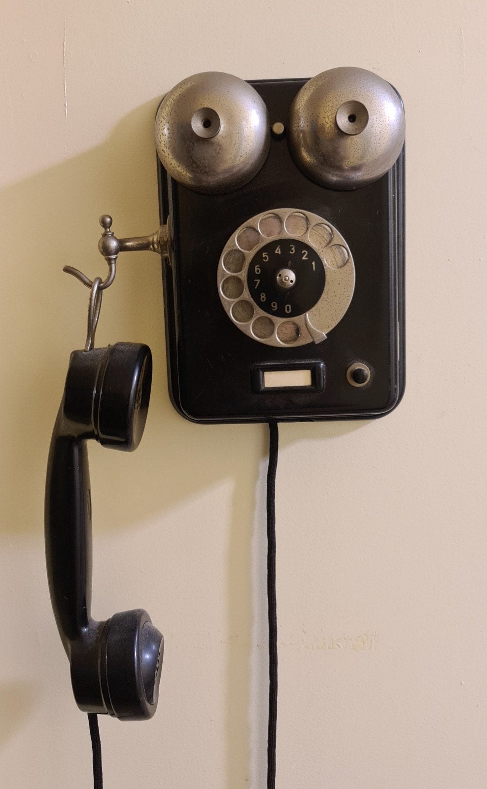 Vintage Ericsson wandtelefoon met draaischijf, Ophalen of Verzenden