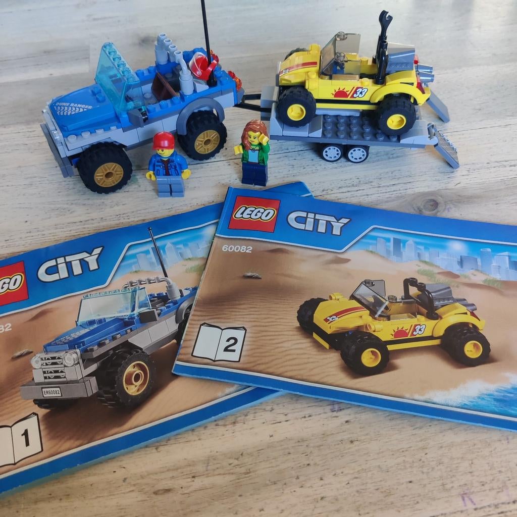 Lego City 60082 Dune Buggy Transporter compleet, Compleet, Lego, Ophalen of Verzenden, Complete set