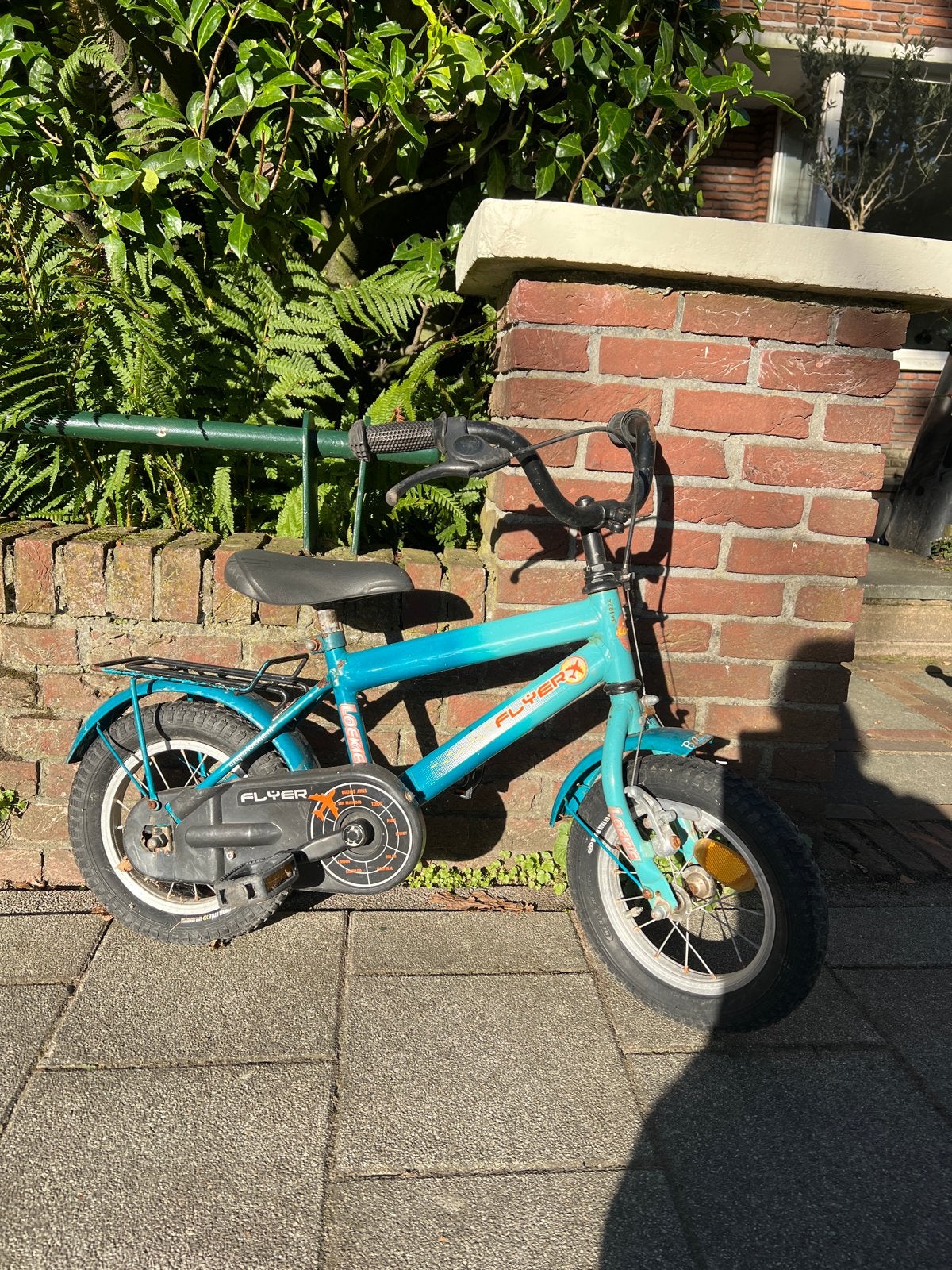 Kinderfiets Flyer - Achterband lek, Ophalen, Gebruikt, Velgrem, Minder dan 16 inch