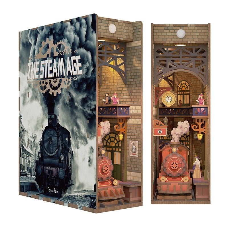 Tonecheer DIY Book Nook Trein/Train The Steam Age Bookend, Info@artbizniz.nl, Art Bizniz B.V., Gebouwen, Nieuw