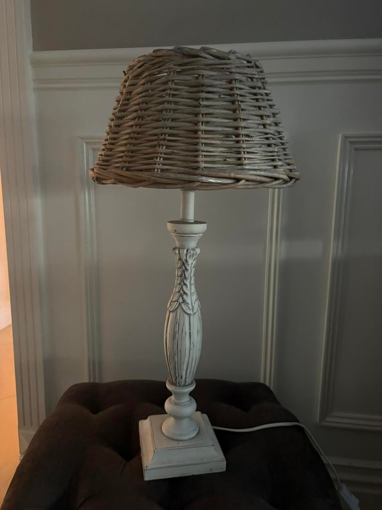 Landelijke schemerlamp, Huis en Inrichting, Lampen | Tafellampen, Ophalen, Zo goed als nieuw, 50 tot 75 cm