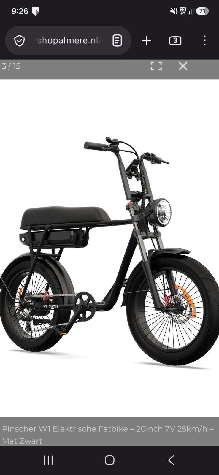 Pinscher W1 Elektrische Fatbike - 20inch 7V 25km/h, Ophalen, Nieuw, Overige merken
