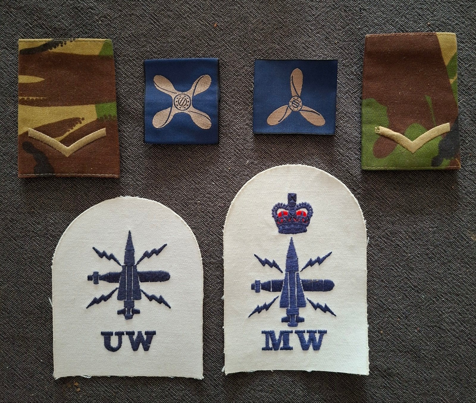6 Engelse marine emblemen, Verzamelen, Militaria | Algemeen, Verzenden, Marine, Engeland, Embleem of Badge